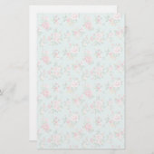 Elegant roze rozen briefpapier (Voorkant / Achterkant)