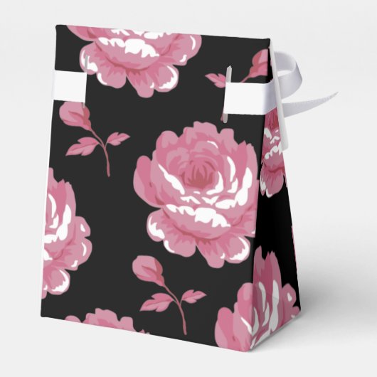 Elegant roze  Rozen bruiloft Bedankdoosjes (Achterkant)