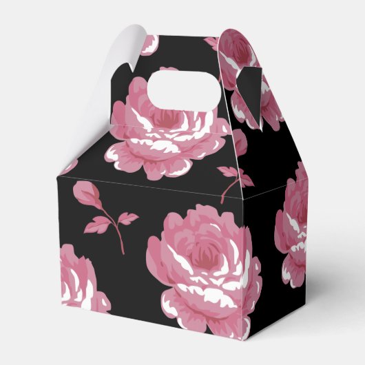 Elegant roze  Rozen bruiloft Bedankdoosjes (Achterkant)