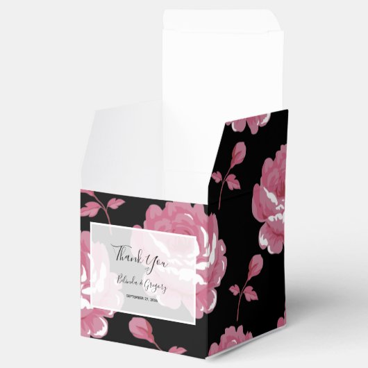 Elegant roze  Rozen bruiloft Bedankdoosjes (Geopend)