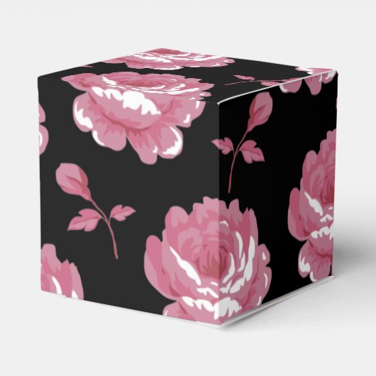 Elegant roze  Rozen bruiloft Bedankdoosjes (Achterkant)