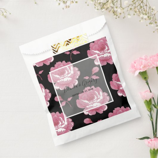 Elegant roze  Rozen bruiloft Bedankzakje (Gezegeld)