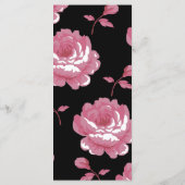 Elegant roze  Rozen bruiloft Menu (Achterkant)