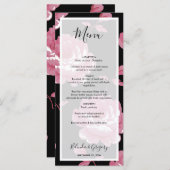 Elegant roze  Rozen bruiloft Menu (Voorkant / Achterkant)