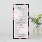 Elegant roze  Rozen bruiloft Menu (Staand voorkant)