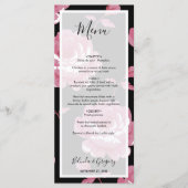 Elegant roze  Rozen bruiloft Menu (Voorkant)