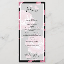 Elegant roze  Rozen bruiloft Menu