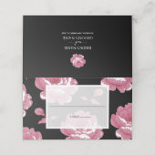 Elegant roze Rozen bruiloft Plaatskaartje (Buitenkant ongevouwen)