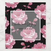 Elegant roze  Rozen bruiloft Wijn Etiket (Enkel label)