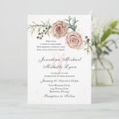 Elegant roze rozen Christelijk huwelijk Kaart (Staand voorkant)