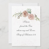 Elegant roze rozen Christelijk huwelijk Kaart (Achterkant)