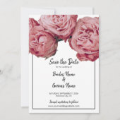 Elegant roze rozen die de datum opslaan save the date (Voorkant)