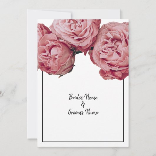 Elegant roze rozen die de datum opslaan save the date (Achterkant)