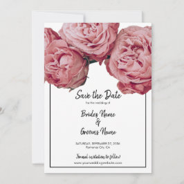 Elegant roze rozen die de datum opslaan save the date