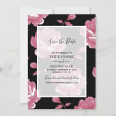 Elegant roze  Rozen die de datum opslaan Save The Date (Voorkant)