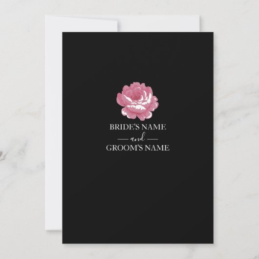Elegant roze  Rozen die de datum opslaan Save The Date (Achterkant)