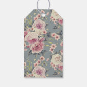 Elegant roze rozen en bloemen naar en van cadeaulabel (Achterkant)