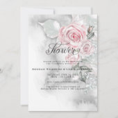 Elegant roze rozen en grijze Waterverf Kaart (Voorkant)