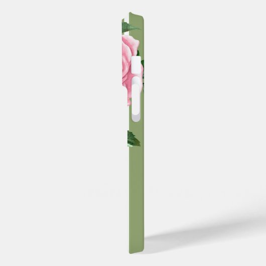 Elegant roze rozen en groene bladeren Case-Mate iPhone case (Achterkant / Links)