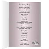 Elegant roze rozen en parells Program Kaart (Binnen (Rechts))