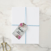 Elegant roze rozen en pony Buds Wedding Gift Label Cadeaulabel (Met Touw)