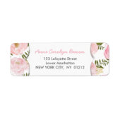 Elegant  roze rozen etiket (Voorkant)