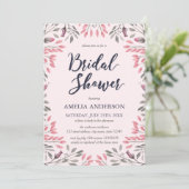 Elegant roze rozen Floral Bridal Shower Invitation Kaart (Staand voorkant)