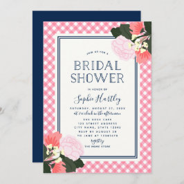 Elegant roze rozen Floral Bridal Shower Invitation Kaart