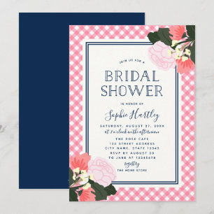 Elegant roze rozen Floral Bridal Shower Invitation Kaart