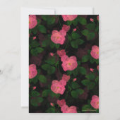 Elegant roze rozen Floral Painting Black Design Kaart (Achterkant)