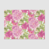Elegant roze rozen Floral Pattern Tissuepapier (Voorkant)
