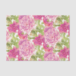 Elegant roze rozen Floral Pattern Tissuepapier