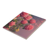 Elegant roze rozen Floral Tegeltje (Zijkant)