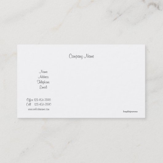 , Elegant Roze Rozen, Frans Land Visitekaartje (Achterkant)