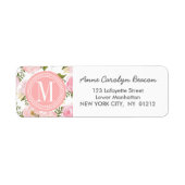 Elegant  Roze Rozen Gepersonaliseerd Etiket (Voorkant)