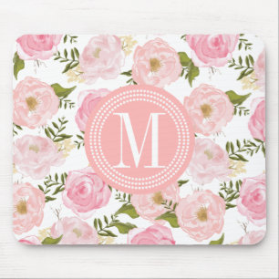 Elegant roze rozen gepersonaliseerd muismat