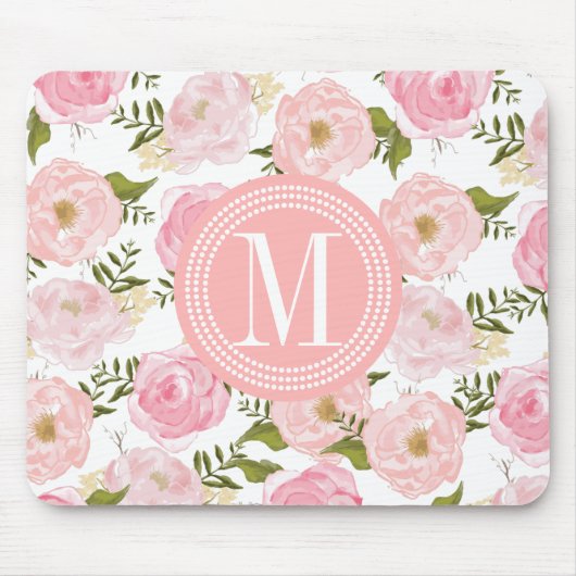 Elegant roze rozen gepersonaliseerd muismat (Voorkant)