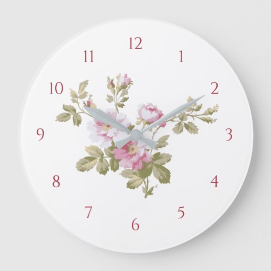 Elegant  roze rozen grote klok (Voorkant)