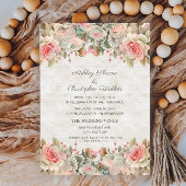 Elegant roze rozen huwelijk kaart