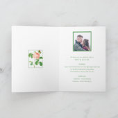 Elegant  roze rozen huwelijksuitnodiging (Binnen)