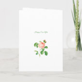 Elegant  roze rozen huwelijksuitnodiging (Achterkant)