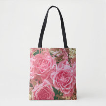 Elegant roze rozen in Bloom | Canvas tas