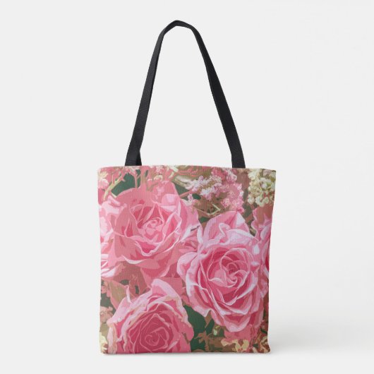 Elegant roze rozen in Bloom | Canvas tas (Achterkant)