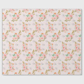 Elegant roze rozen inpakpapier (Vlak)