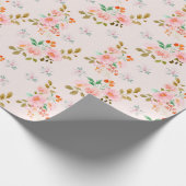 Elegant roze rozen inpakpapier (Hoek)