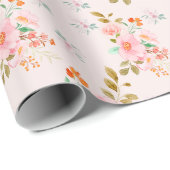 Elegant roze rozen inpakpapier (Rol Hoek)