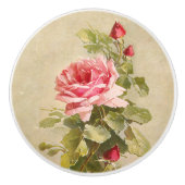 Elegant  roze rozen keramische knop (Voorkant)