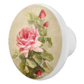 Elegant  roze rozen keramische knop (Rechts)