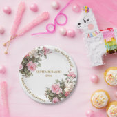 Elegant roze rozen met Bord van oud papier (Feest)