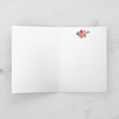 Elegant roze rozen met Monogram-Witte Achtergrond Notitiekaartje (Binnen)